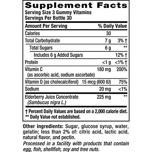 Vitafusion Elderberry Gummy Vitamins, 90ct Elderberry Gummy Vitamins, Chewables, 90 Count