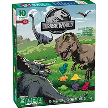 Jurassic World Fruit Flavored Snacks, Treat Pouches, 0.8 oz, 10 ct