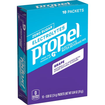 Propel Grape Water Beverage Mix with Electrolytes & Vitamins, 0.08 oz, 10 count (6 Pack)