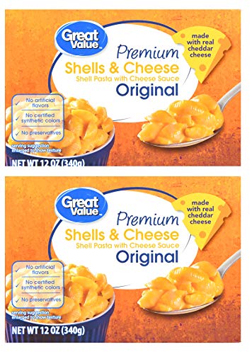 Premium Original Shells & Cheese, 12 oz (2 Pack) Great Value
