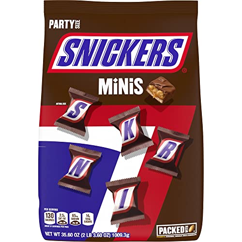 SNICKERS Minis Size Milk Chocolate Candy Bar Bulk Assortment, 35.6 oz
