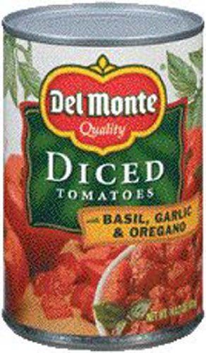 Del Monte Diced Tomatoes with Basil, Garlic & Oregano 14.5 oz (Pack of 24)
