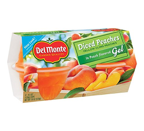 Del Monte Peach Flavored Peach Fruit Gel Cups 18.0 OZ Case of Unopened