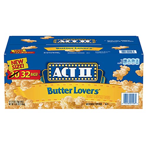 ACT II Butter Lovers Microwave Popcorn, 2.75 Ounce (32 Pack)