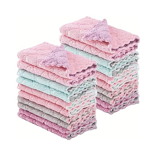 SEDLAV Kitchen Towels and Dishcloths Sets - Ultra Absorbent and Scratch-Free Dish Cloths for Washing Dishes, Lightweight and Reusable Kitchen Hand Towels, Natural Cotton