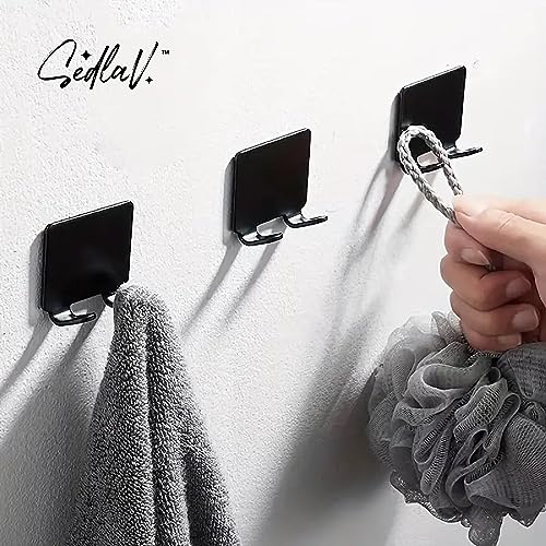 SEDLAV EasyMount Interior Wall Hook for Drywall - Nail-Free, Removable Wall Hooks for Organized Living - Holds Up to 15lbs, Tool-Free Install - Universal Hanging System - Only 3 Pin Holes Remain