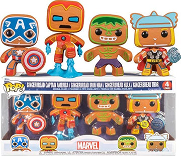 Funko POP! 4 Pack Captain America & Iron Man & Hulk & Thor (Marvel) Special Edition (Glows in The Dark) (FUN66845)