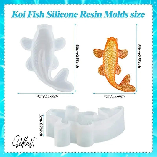 SEDLAV Creative DIY Fish Charms Kit for Resin Pendant, Goldfish Craft, and Epoxy Jewelry Making