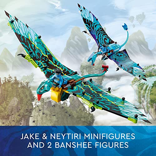 LEGO Avatar Jake & Neytiri First Banshee Flight 75572 Building Toys - Pandora Movie Inspired Set with 2 Banshee Figures, 2 Minifigures, Glow in The Dark Elements, Great for Kids Ages 9+