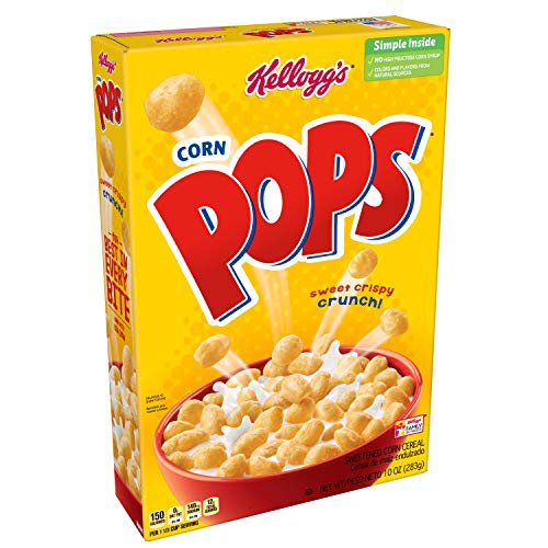 Kellogg's Corn Pops, Breakfast Cereal, Original, Excellent Source of 7 Vitamins and Minerals, 10oz Box(Pack of 16)