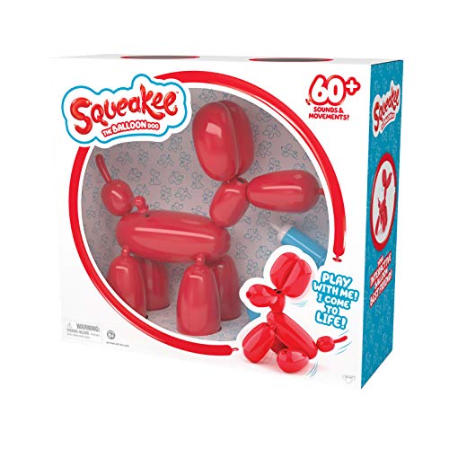 Squeakee The Balloon Dog - Feed Him, Teach Him Tricks, Pop Him, and Watch Him Deflate!, Red