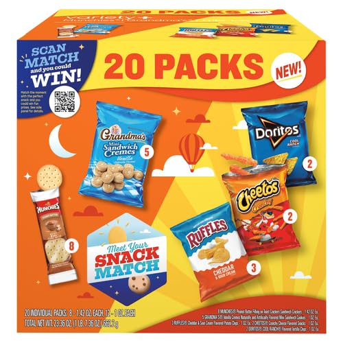 Frito-Lay Snack Time Mix with Munchies & Grandma's Variety Pack Box 20ct