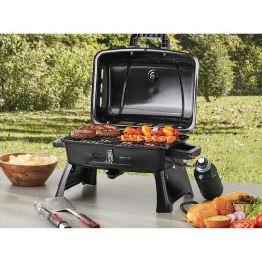 Portable Table Burner Camping Gas Grill with Interchangeable Griddle Plate, 10,000 BTU