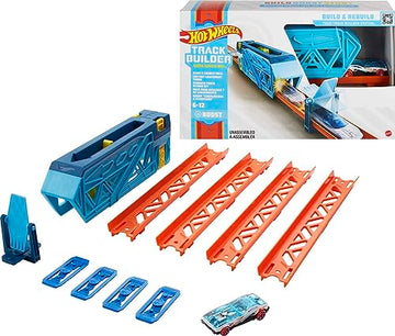 Hot Wheels Track Builder Unlimited Slide & Launch Pack for Kids 6 Years & Older with a 1:64 Scale Hot Wheels Vehicle, Moveable Kicker Booster & 3 Track Pieces that Connect to Other Sets