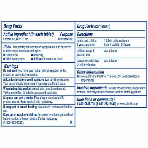 Claritin 10 mg Non Drowsy 24 Hour, 115 Tablets