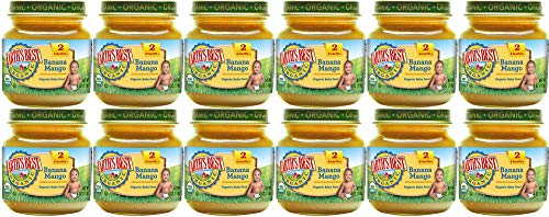 Earth's Best Organic Stage 2 Baby Food, Banana Mango, 4 oz. Jar (Pack of 12)