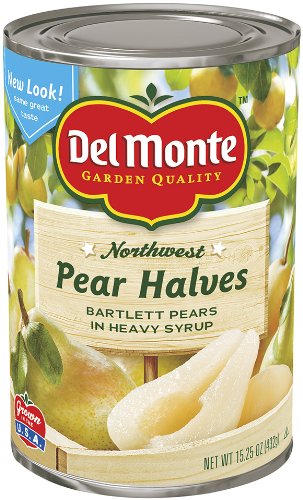 Del Monte Pear Halves Bartlett Pears in Heavy Syrup, 15.25-Ounce (Pack of 8)