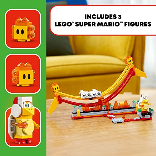 LEGO Super Mario Lava Wave Ride Expansion Set 71416, with Fire Bro and 2 Lava Bubbles Figures, Collectible Toy to Combine with a Starter Course Game