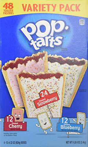 Kellogg's Poptarts Frosted Toasters, 24-Strawberry, 12-Blueberry and 12-Cherry, 88 ounce