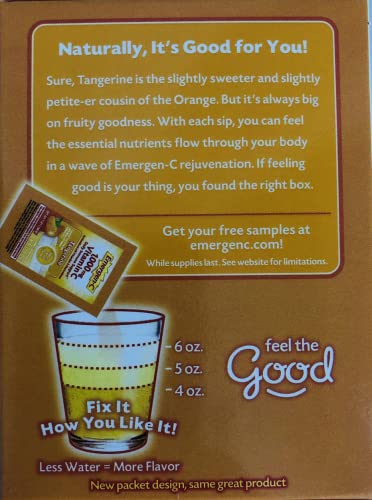 Emergen-C Vitamin C Tangerine Flavored Drink Mix 30 Packets, 0.33 oz