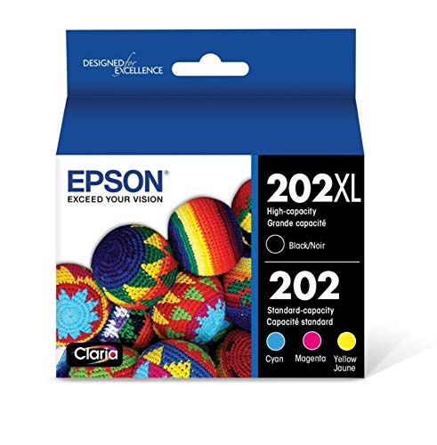 EPSON 202 Claria Ink High Capacity Black & Standard Color Cartridge Combo Pack (T202XL-BCS) Works with WorkForce WF-2860, Expression XP-5100