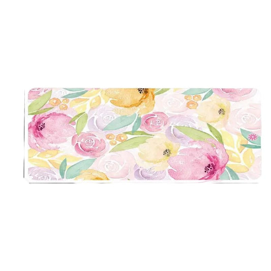 SEDLAV Boho Watercolor Flowers Large Gaming Mouse Pad - Pink Floral Office Desk Mat with Grip Enhanced Base, Stitched Edge - for Work, Game, Home - Christmas Thanksgiving