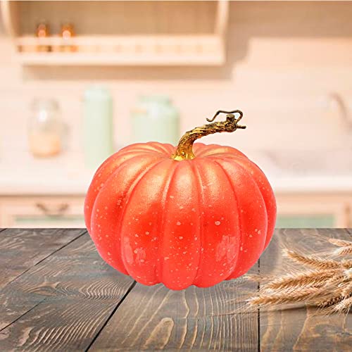 SEDLAV Harvest Short Pumpkin with Gold Wash, 8” x 7” (Short Orange)