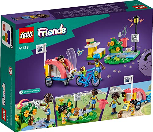 LEGO Friends Dog Rescue Bike Building Set, Pretend Play Animal Toy Playset for Pet-Loving Kids, Girls and Boys Ages 6 and Up with Puppy Toy Pet Figure and 2 Mini-Dolls, 41738
