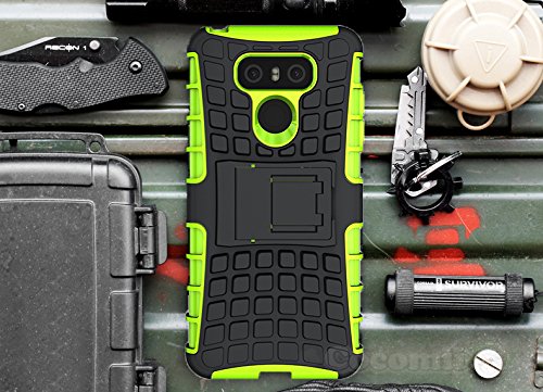 Cocomii Hand Grenade LG G6 Case, Slim Thin Matte Vertical & Horizontal Kickstand Reinforced Drop Protection Fashion Phone Case Bumper Cover Compatible with LG G6 (Green)