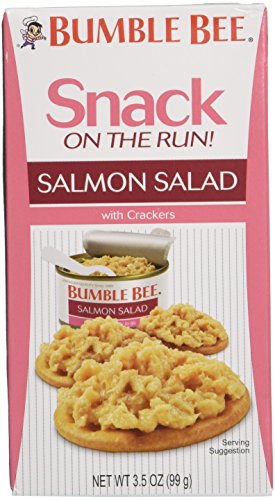 Bumble Bee Snack On The Run Salmon Salad With Cracker- Pack of 4 - 3.5oz Each Box