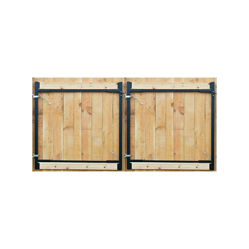 2 set Adjust-A-Gate - Steel Frame DIY Gate Building Kit - Fits gates 36” to 72” wide, up to 6’ tall - New Black Color - AG72LTP