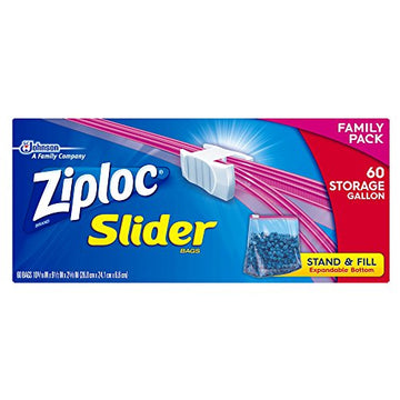 Ziploc Slider Storage Bags Gallon 60 Count