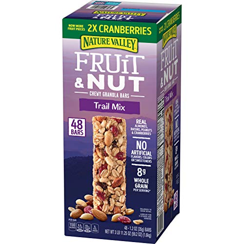 Nature Valley Chewy Fruit and Nut Granola Bars, Trail Mix, 1.2 oz, 48 ct