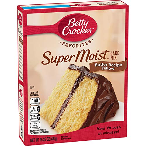 Betty Crocker Super Moist Cake Mix Butter Recipe Yellow 15.25 oz Box