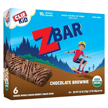 CLIF Kid Zbar - Chocolate Brownie - Soft Baked Whole Grain Snack Bars - USDA Organic - Non-GMO - Plant-Based - 1.27 oz. (6 Pack)