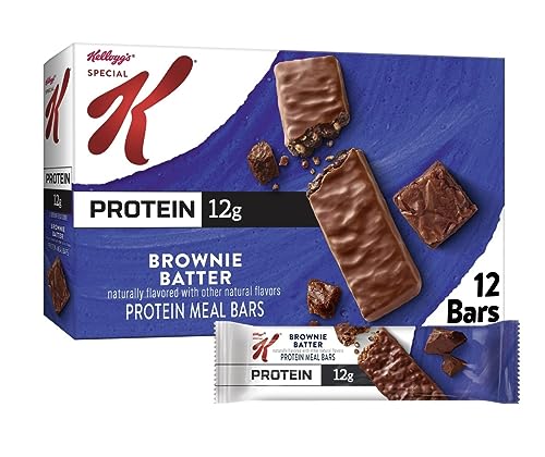 Kellogg's Special K Protein Meal Bars, Meal Replacement, Protein Snacks, Value Size, Brownie Batter, 19oz Box (12 Bars)