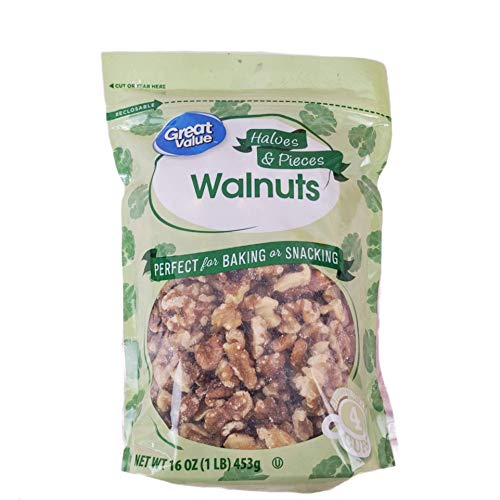 Walnuts Halves & Pieces for Baking or Snacking 1 Bag 16 oz (approximately 4 cups)