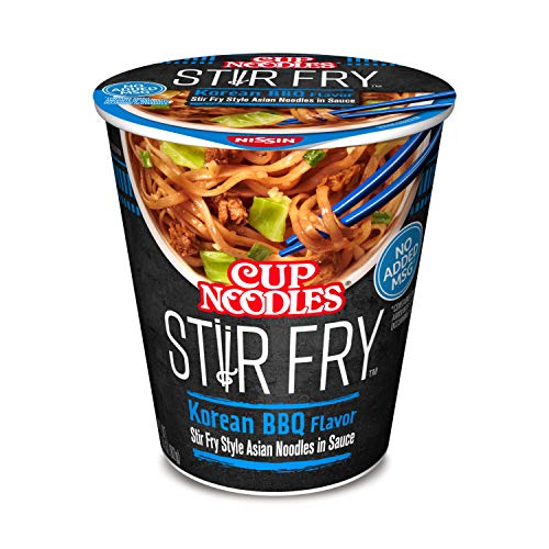 Nissin Cup Noodles Stir Fry, Korean BBQ, 2.89 Ounce (Pack of 6)