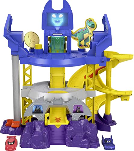 Fisher-Price DC Batwheels Toy Car Race Track Playset, Launch & Race Batcave with Lights & Sounds, Bam The Batmobile & Redbird Vehicles, Ages 3+ Years