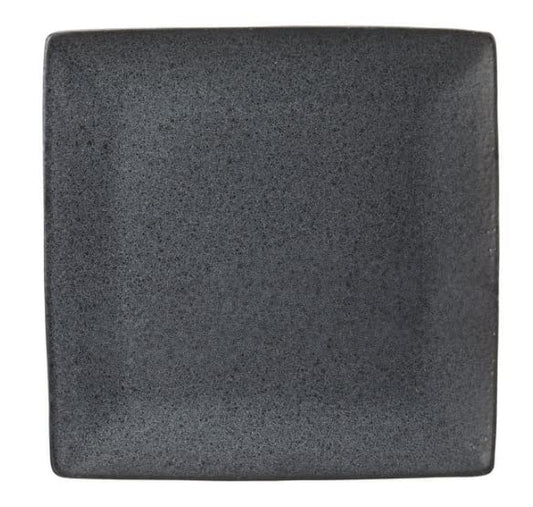 Dark Gray Square-Shaped 16-Piece Dinnerware Set | Made of 100% Ceramic Stoneware | Gray, Large