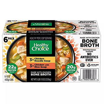 Healthy Choice Soup made with Chicken Bone Broth, 15 Ounce (6 Pack)