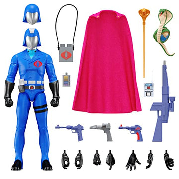 Super7 ULTIMATES! G.I. Joe Cobra Commander - 7" G.I. Joe Action Figure with Accessories Classic Cartoon Collectibles and Retro Toys