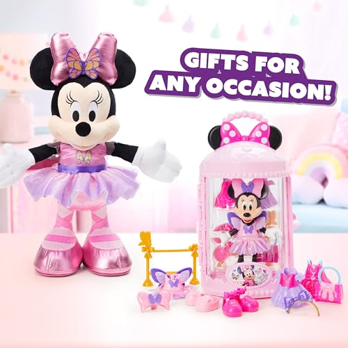 MINNIE Disney Junior Mouse Sing and Dance Butterfly Ballerina Lights and Sounds Plush, Sings Just Like a Butterfly, Kids Toys for Ages 3 Up by Just Play