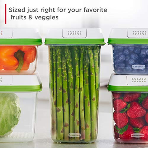 Rubbermaid FreshWorks Produce Saver, Medium and Large Storage Containers, 8-Piece Set, Clear