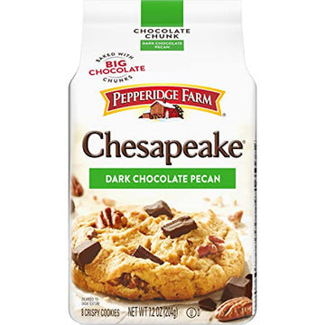 Pepperidge Farm Chesapeake Crispy Dark Chocolate Pecan Cookies, 7.2 OZ Bag (8 Cookies) (Pack of 20)