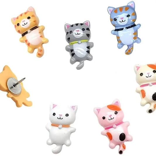 SEDLAV Little Flower Cat Push Pin, Cat Cat Thumbtack Animal Push Pins for Photo Memo Note Drawing Pins Multi-Functional Pushpin Cork Board Decorative Office Accessories.