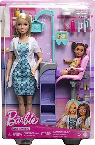 Barbie Careers Blonde Dentist Doll And Playset With Accessories, Medical Doctor Set, Barbie Toys