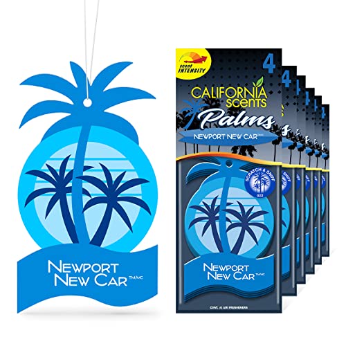 California Scents Hanging Palms Air Freshener, Newport New Car, 24 Count