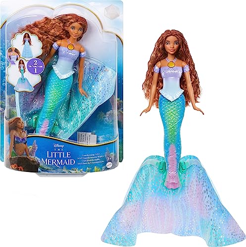 Disney The Little Mermaid Transforming Ariel Fashion Doll, Switch from Human to Mermaid, Toys Inspired by The Movie