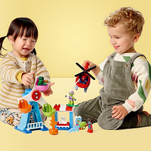 LEGO DUPLO Marvel Spider-Man & Friends: Funfair Adventure 10963 Fairground with Helicopter Toy, Spidey and Hulk Figures, Toys for Toddlers, Boys & Girls Ages 2 Plus